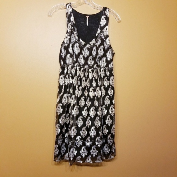 Free People | Metallic Racerback Cocktail Dress (Size 6) - Picture 2 of 8
